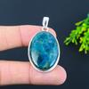 Natural Neon Blue Apatite Gemstone 925 Sterling Silver Gift Pendant 1.97" t3E68