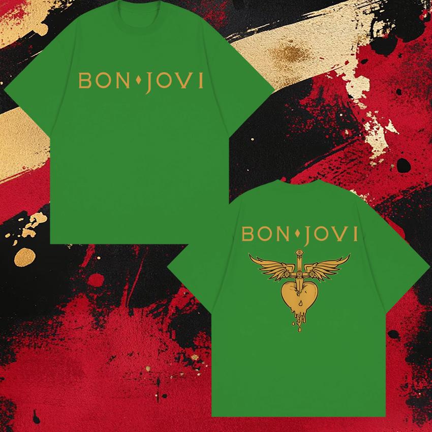 New in Bon Jovi Tour 2026 Album Forever Poster Print T shirt Unisex Oversized Cotton black short sleeve Tshirts Unisex WOMEN Tops