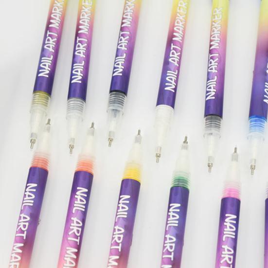 1/13Pcs Nail Art Pens 3D Quick Dry 0.5MM DIY Gel Nail Art Acrylic Paint Markers Nail Point Graffiti Dotting Liner Pen Nail Drawing Painting Tools