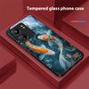 Китайский Ветер Рыба Для Xiaomi Redmi 13C Note13 12 Pro Plus 5G Note 9 13T Pro POCO X6 F5 F6 Черный Чехол для телефона из закаленного стекла