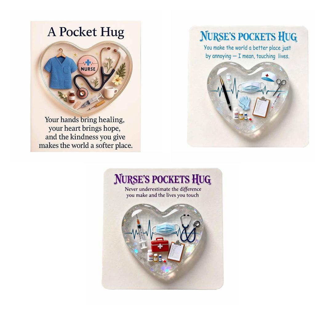 Personalised Transparent Heart Heartwarming Customizable Hug Card Acrylic Materials for Nurses Appreciation