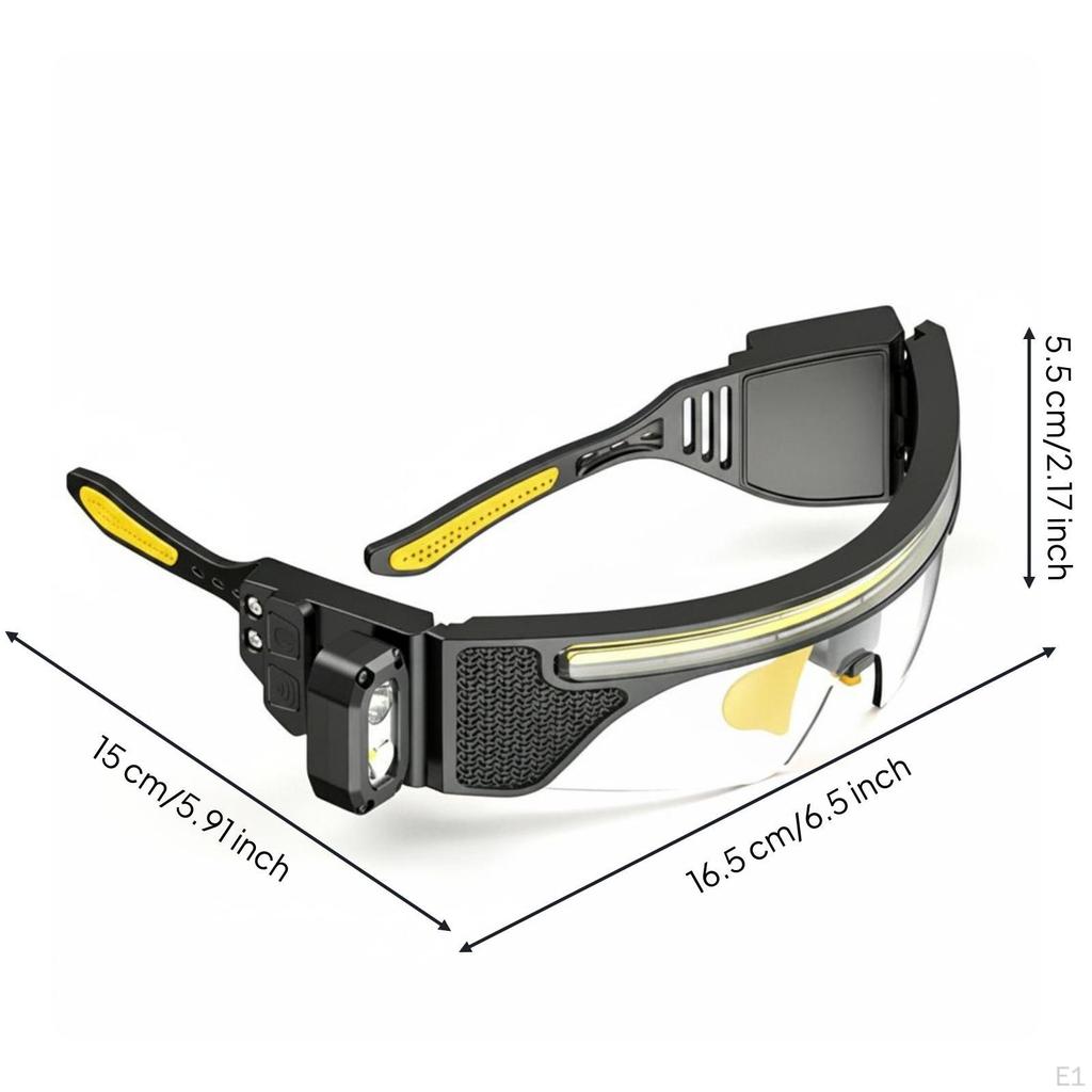 Headlight Glasses Windproof Biking Lamp Hands Eyeglass Clip Light for Night Anglers,