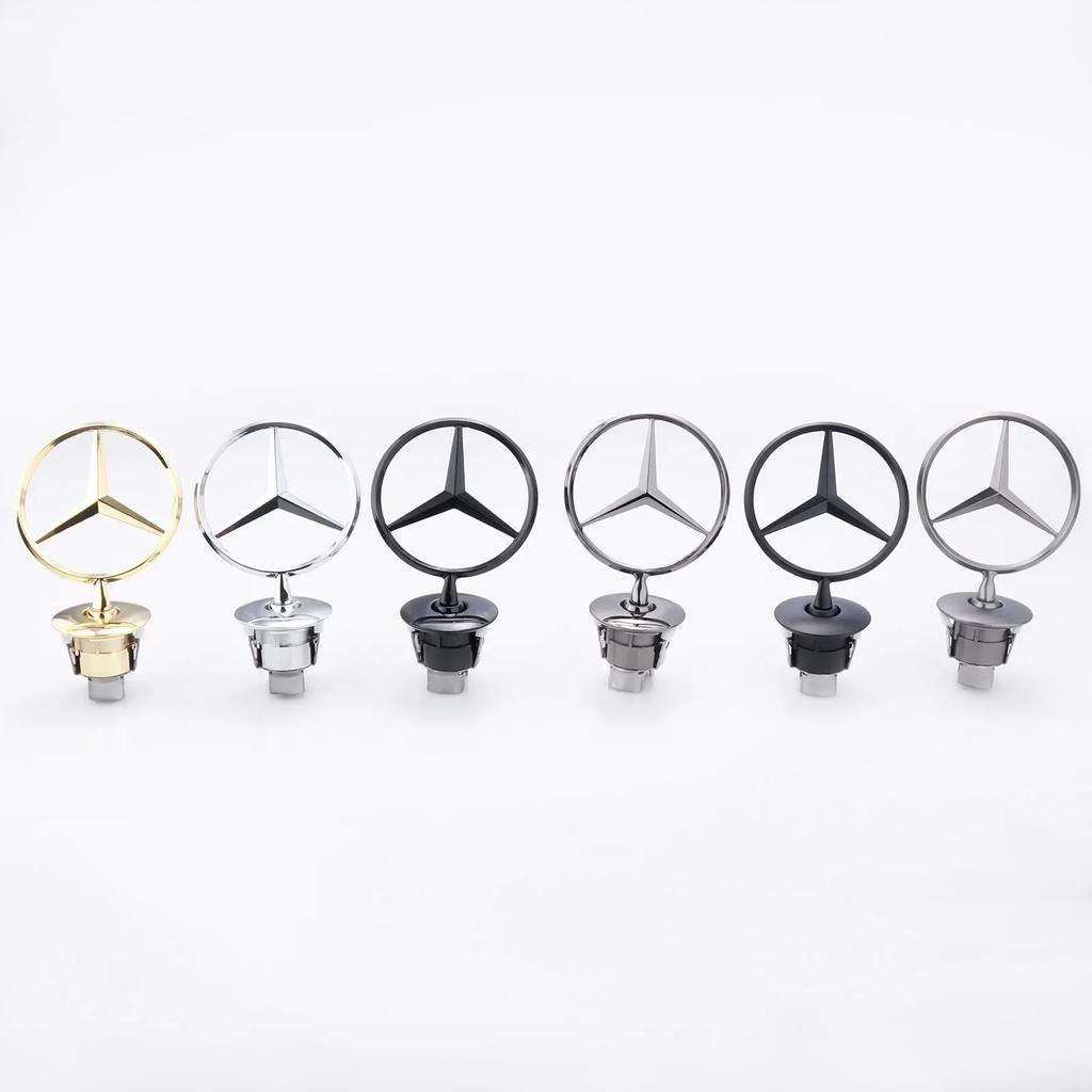 AABGU1 1Pcs  Mercedes Benz Car Front Bonnet Logo Emblem Zinc Alloy Badge ForW204 W220 C180 C200 E260 E300L Auto Decorate Accessories
