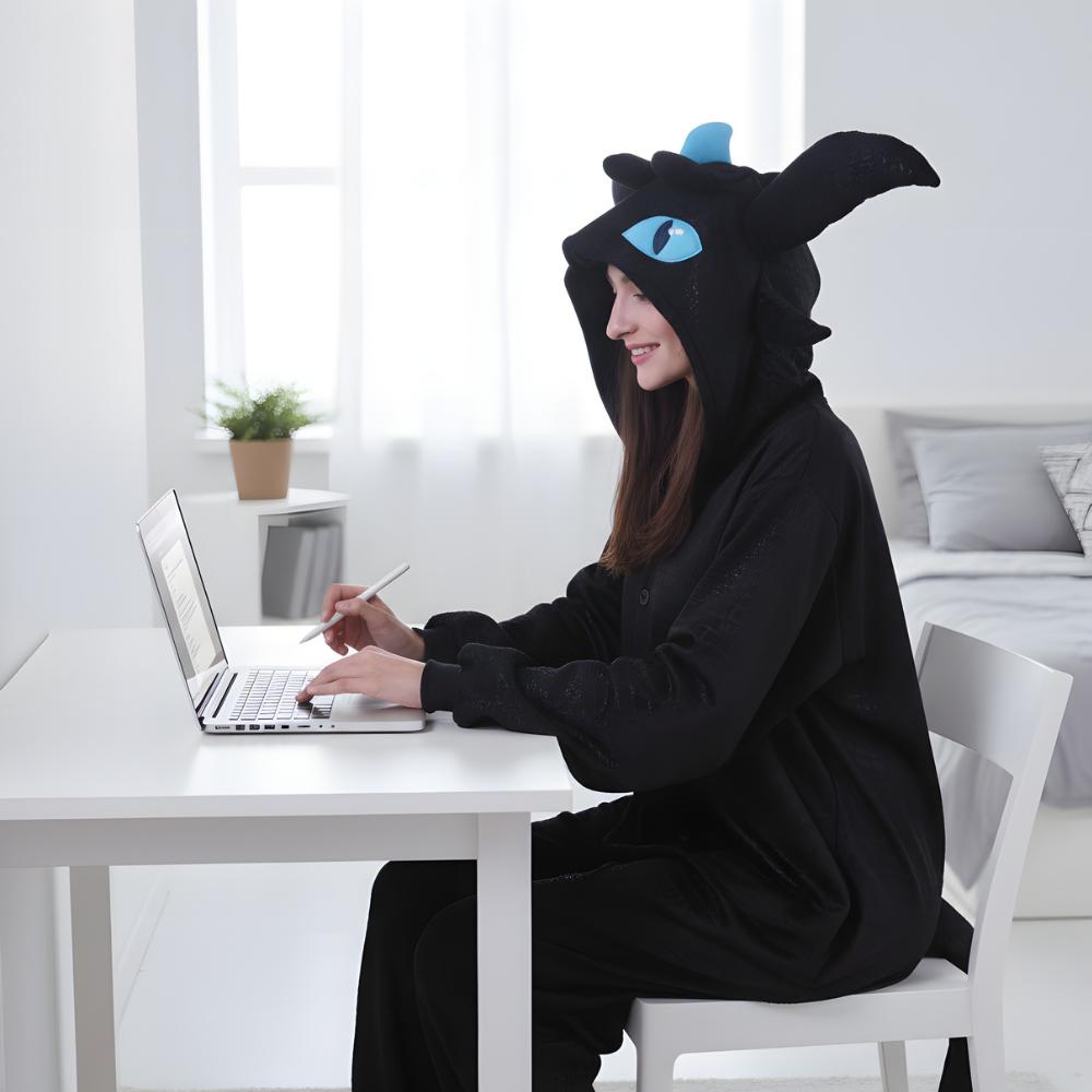 Piżama Onesie Kigurumi Przebranie Szczerbatek Niebieski Xl: 175 - 185Cm