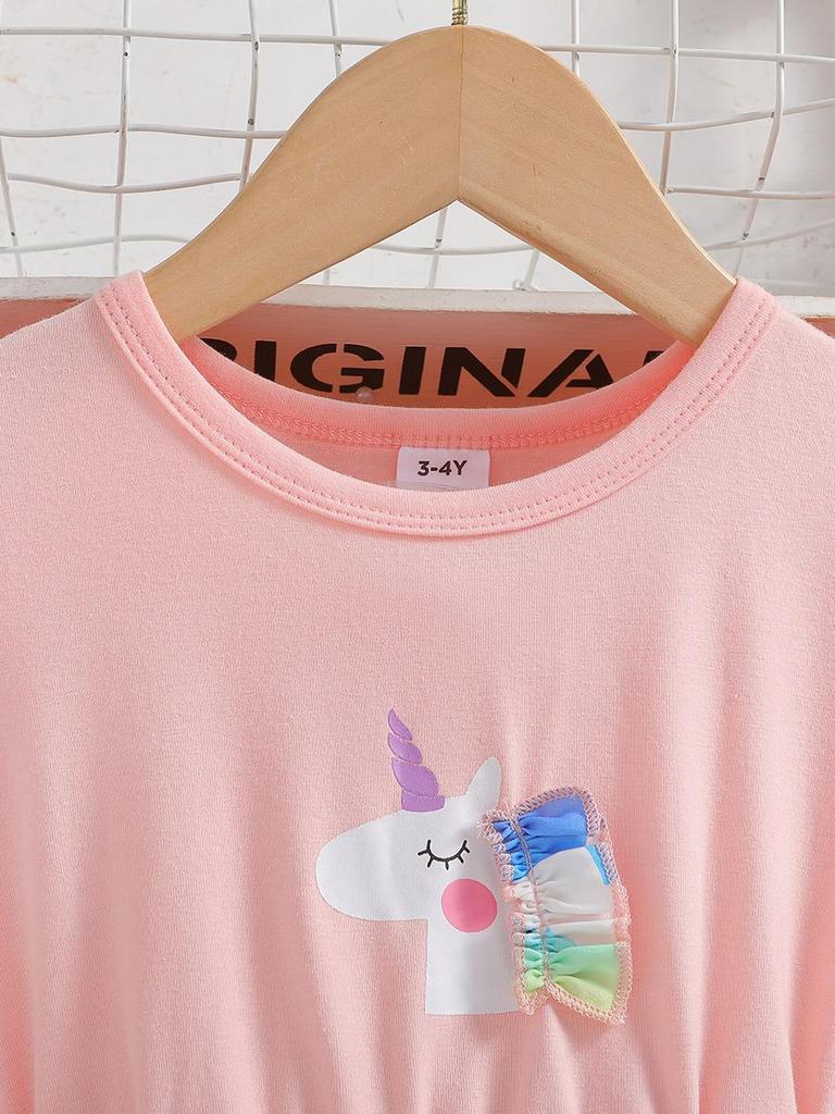 Платье-сетка принцессы-единорога для девочек 2025 года — модный дизайн с изображением сказки для маленьких детей