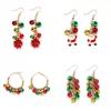 Colorful Christmas Earrings: Santa Claus & Snowman Pendants