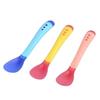 3 Pcs/set Random Color Safety Temperature Sensing Baby Silicon Spoon Kids Children Flatware Feeding Spoon Home Soup Spoon