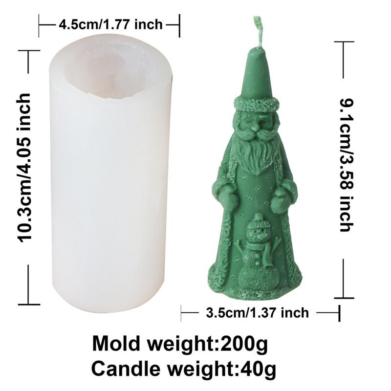 3D Santa Claus Relief Cylindrical Candle Silicone Mold Snowman Reindeer Christmas Tree Silicone Candle Molds Christmas Gift