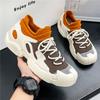 Couple Sneakers 2025 Spring New Fly-woven Mesh Breathable Socks Shoes Mountaineering Non-slip Shoes Men's Dad Shoes