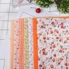 7Pcs Orange patchwork fabric set 25*25cm small floral fabric  handcraft decoration making