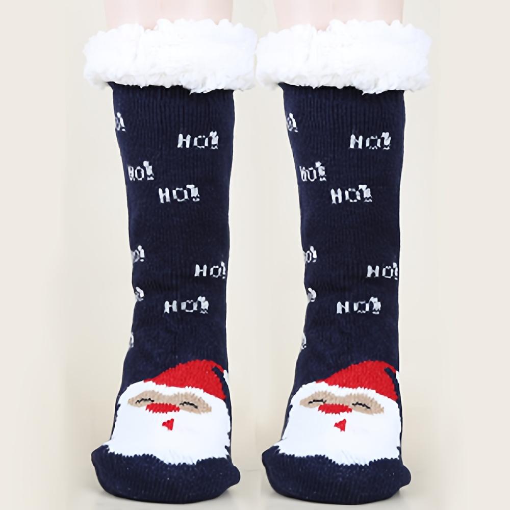 1 пара пушистых носков для женщин, толстые теплые носки с флисовой подкладкой, удобные плюшевые носки для сна, подарок на Рождество для дома