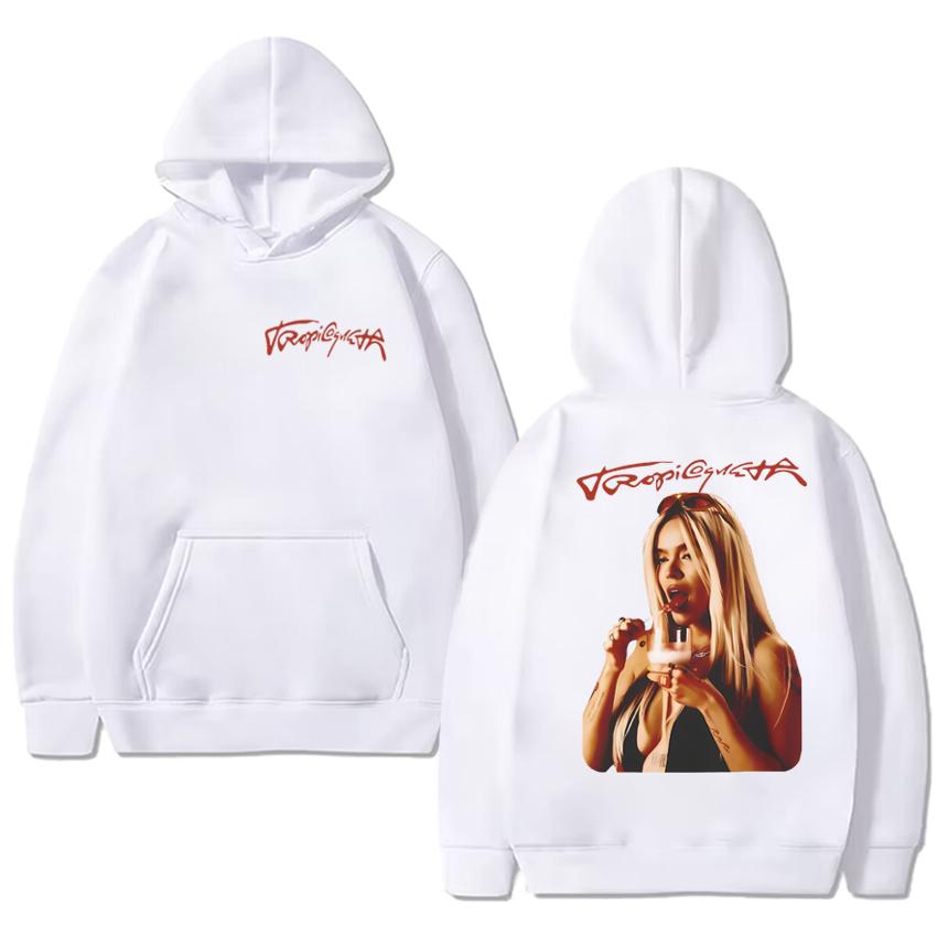 Singer Karol G Tropicoqueta Album Double Sided Print Hoodie Men Women Fashion Y2k Sweatshirt Unisex Fleece Long Sleeve Pullovers