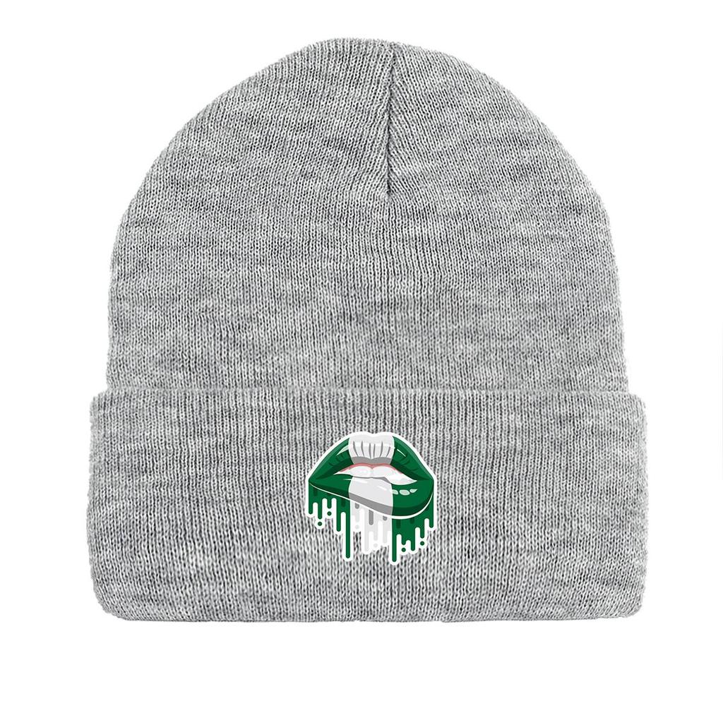 Теплая вязаная шапка с флагом Нигерии, патриотическая женская шапка, объемная теплая повседневная шапка с помпоном, вязаная шапка, шапка