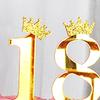 10 шт. Золотые Блестящие Топперы с Цифрами для Торта 0-9 Золотые Шпажки с Короной DIY Украшение для Капкейков на День Рождения Свадьбу Юбилей