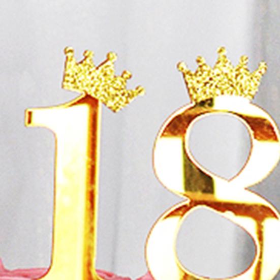 10 шт. Золотые Блестящие Топперы с Цифрами для Торта 0-9 Золотые Шпажки с Короной DIY Украшение для Капкейков на День Рождения Свадьбу Юбилей