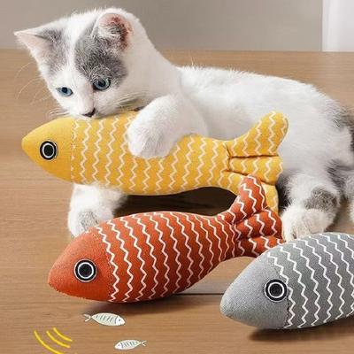 Игрушки из кошачьей мяты для шлифования зубов, забавные интерактивные плюшевые игрушки для кошек, котенок, жевательная вокальная игрушка, укус рыбы, кошка, мята для кошек