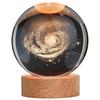 Galaxy 3D Crystal Ball Night Light with Wooden Base LED USB Table Lamp for Kids, Teens, and Home Decor