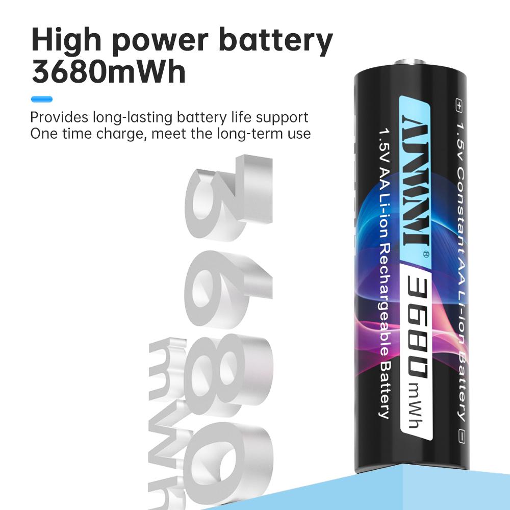 AJNWNM 1.5V AA аккумуляторная батарея 3680mWh HR6 литиевая батарея с 1.5V AA AAA литиевая батарея зарядное устройство