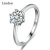 Lindon Classic Copper Alloy Zircon Ring Ladies Jewelry Wedding Promise Party Gift