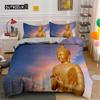 Комплект постельного белья King Queen Size с изображением Будды в стиле бохо-мандала, красочный дизайн, Бог Ганеша, пододеяльник из полиэстера, индийский символ, покрывало для пододеяльника