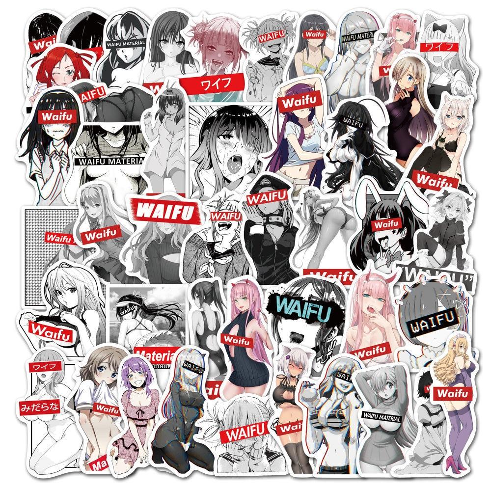 Waifu Hentai Sexy Pinup Stickers Anime Girl Waterproof Guitar Luggage Skateboard Laptop Bicycle Graffiti Sticker Toy 10/30/50Pcs