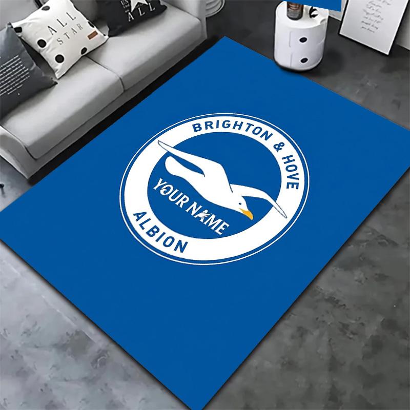 Blue Seagull Emblem Custom Name Carpet Rug For Living Room Bedroom Home Sofa Decoration Kids Play Nonslip Floor Mat