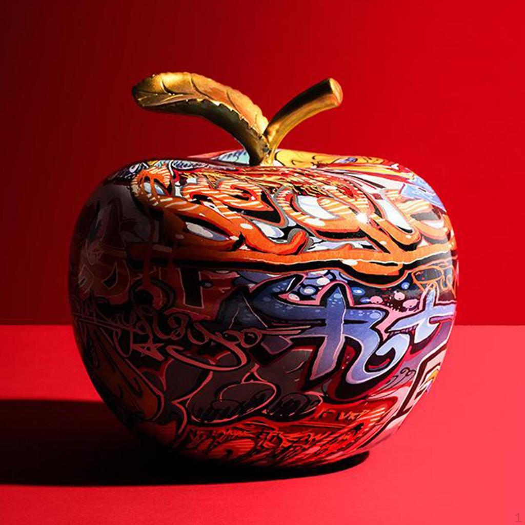 Apple Figurine Sculpture Decoration Resin Statue Collectible with Unique Colorful Painting As A Gift