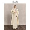 HECO New Chinese Style Winter Wool Blend Long Overcoat for Women