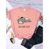 Need More Sleep Cartoons Bear Women Cotton T-Shirt Street All-math Tops Fashion Hip Hop Casual Clothing Personality Female Short Sleeve