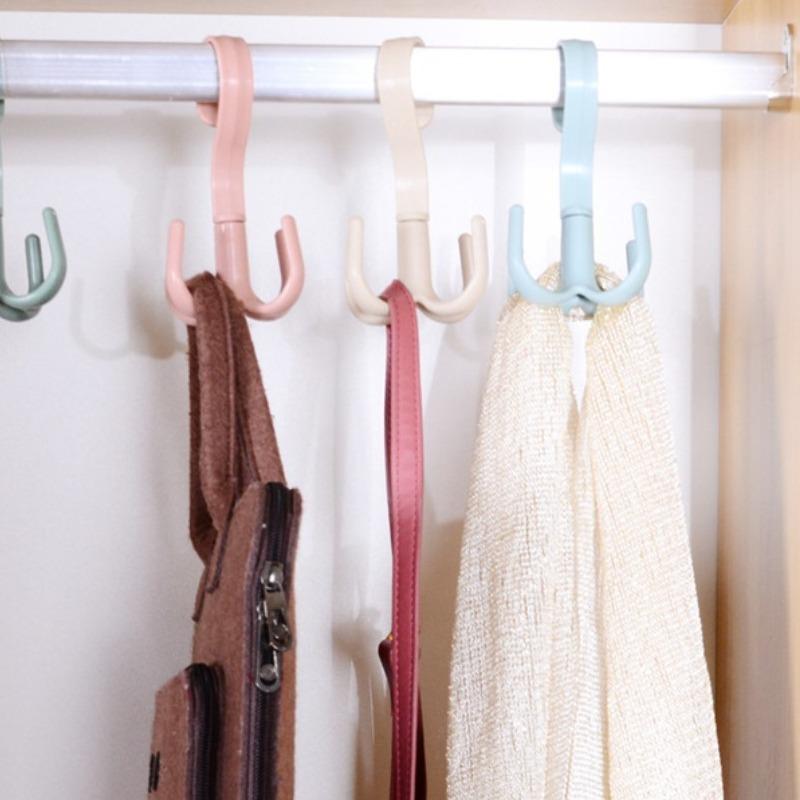 2pcs Rotatable Coat Hooks Four Claw Hooks Hanging Hats Hanging Bags