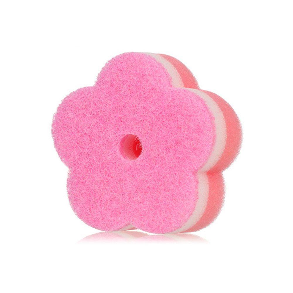 Home Wash Dishes Sponge Sponge Brush Tableware Flower Dishwashing Sponge Scouring Pads Round Shape