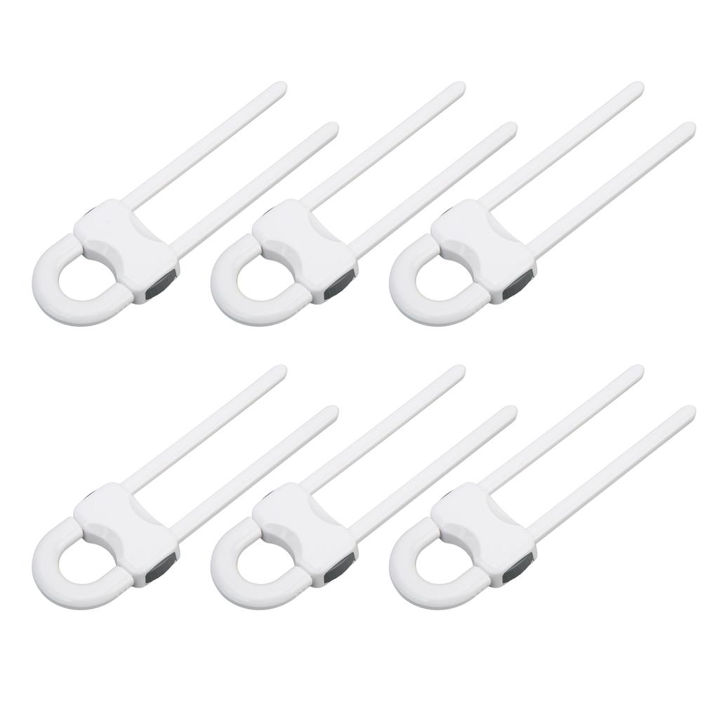 12PCS U Shaped Child Locks Safety Cabinet Childproof Latches for Storage Door Drawer Window White