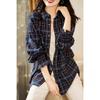 Women's Retro Plaid Long-Sleeve Shirt Jacket - 2024 Spring/Autumn Collection