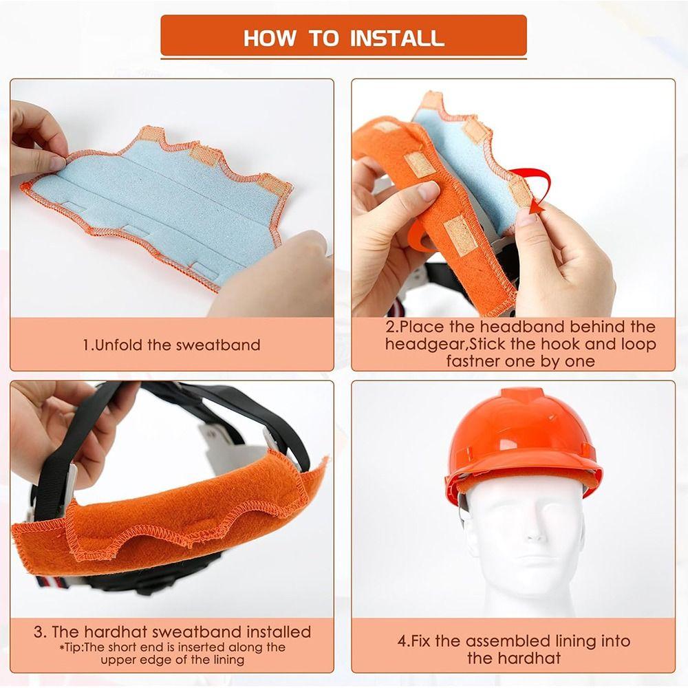 Cotton Hard Hat Sweat Bands Washable Strong Sweat Absorption Hard Hat Liner Replacement Soft Comfortable Flame Retardant Cotton