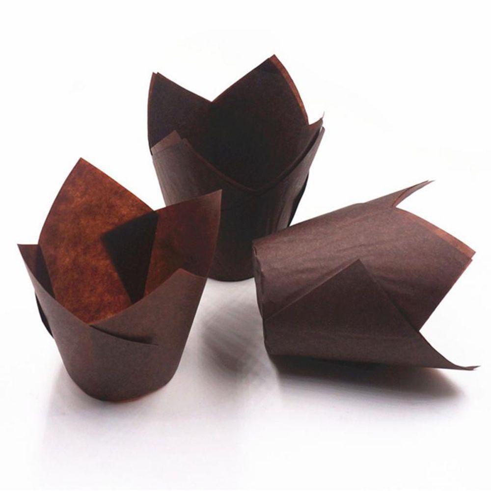Pastry Cupcake Tools Liners Round Cases Bakeware Baking Paper Cups Tulip Shape 50Pcs/Set Cake Cup