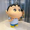 Crayon Shin-chan Cute Frog Cartoon Figurine - Healing Desktop Ornament & Birthday Gift