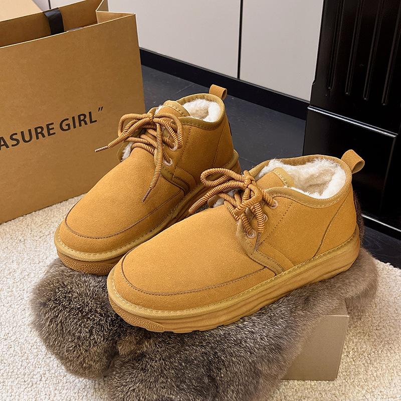 2025 men's winter long fluff piled thickened soles non-slip high-top men's warm fashion cotton shoes cotton boots