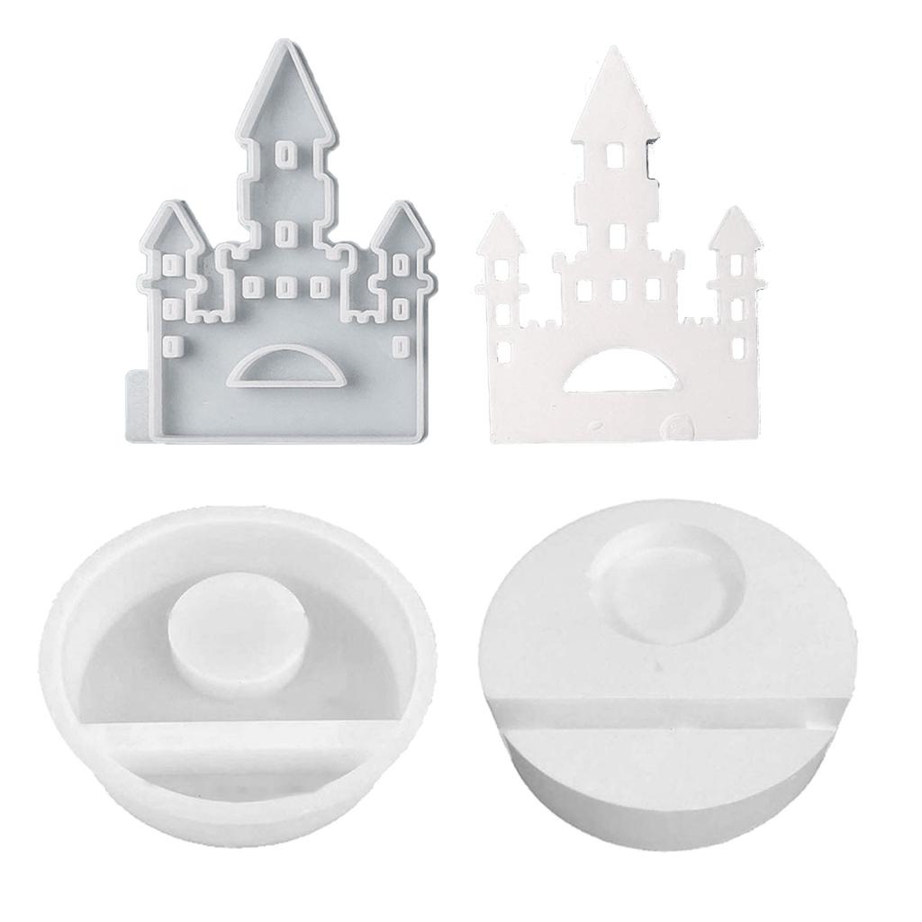 Castle House Candlesticks Resins Moulds Snow House Candle Holder Silicone Molds DIY Castings Moulds for Home Decorations