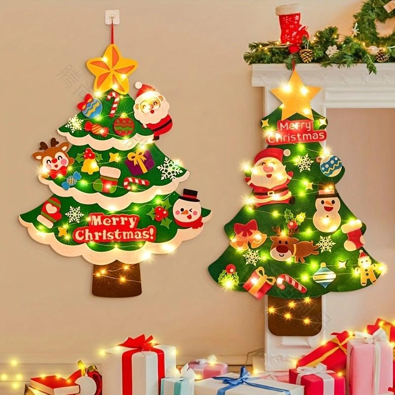 DIY Felt Christmas Tree Christmas Decoration for Home Navidad New Year Christmas Ornaments Santa Claus Xmas Kids Gifts