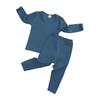 Toddler Kids Baby Boys Girls Solid Knit Tops Pants Pajamas Sleepwear Outfits Set