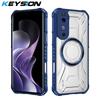 KEYSION Transparent Magnetic Case for VIVO V40 Pro 5G Soft Silicone+PC Heavy Duty Shockproof Phone Cover for for VIVO V40 5G