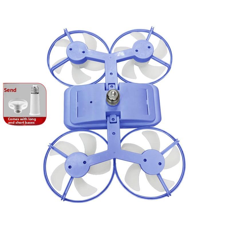 New Drone Ceiling Fan Light with E27 Screw Base, Integrated Fan & Lamp for Bedroom Dining, Small Remote High Airflow