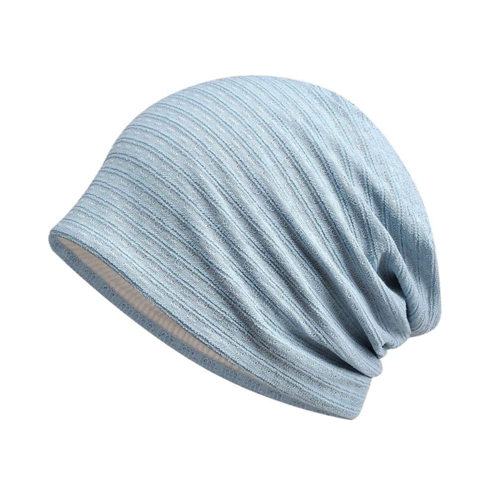 Double Layer Stripes Slouchy Beanies Hat Fabric Caps Thin Hedging Cap Men Women