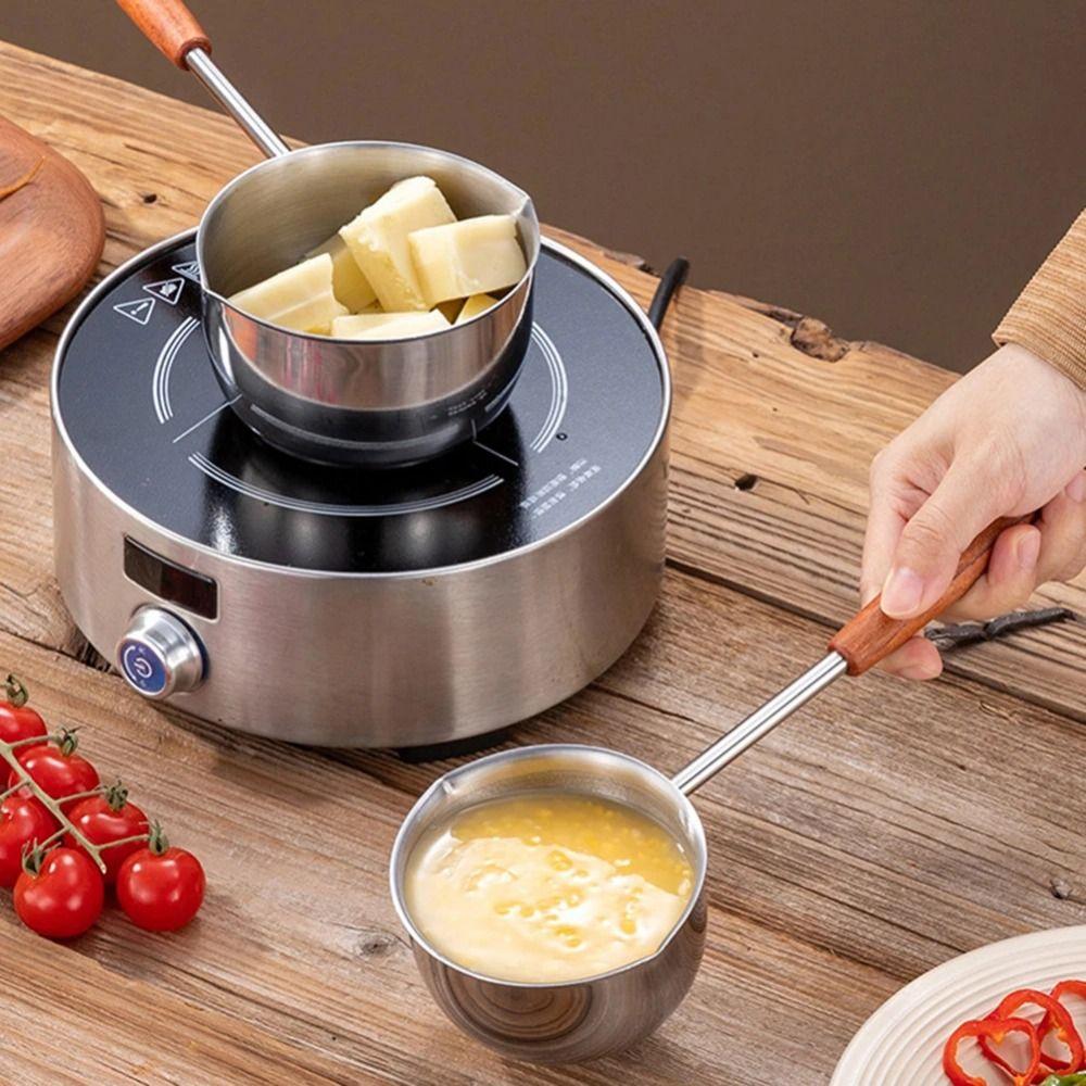 Маленькая кастрюля из нержавеющей стали для брызг масла 300 мл/500 мл Ложка для наливания масла Сковорода для горячего масла Наливание масла