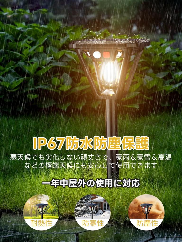 Садовый светильник на солнечной батарее Saeda с датчиком движения IP67 3 детекции Наружный светодиодный столб с теплым белым светом Автоматический садовый Нулевое электричество Движение