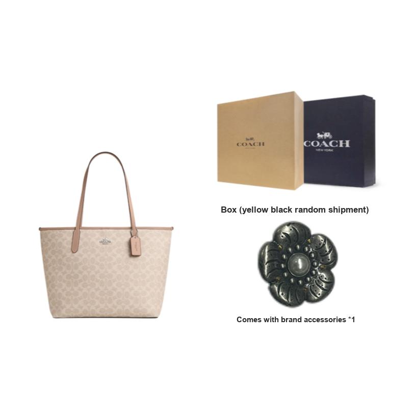 New COACH City Coated Canvas Tote Bag, Shopping Bag, Handbag Large Women's Taupe CV976-SVPWH