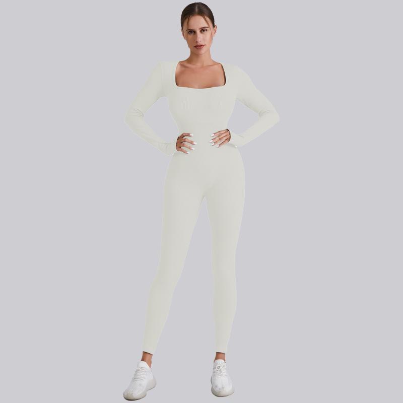 Зимний длинный цельный костюм для йоги для женщин, быстросохнущий, для бега, фитнеса, цельные штаны для йоги с длинным рукавом