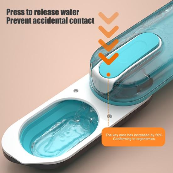 Бутылка для воды для собак, портативный дозатор воды для домашних животных со шнурком для прогулок на открытом воздухе, складная миска для воды для собак малых, средних и больших пород