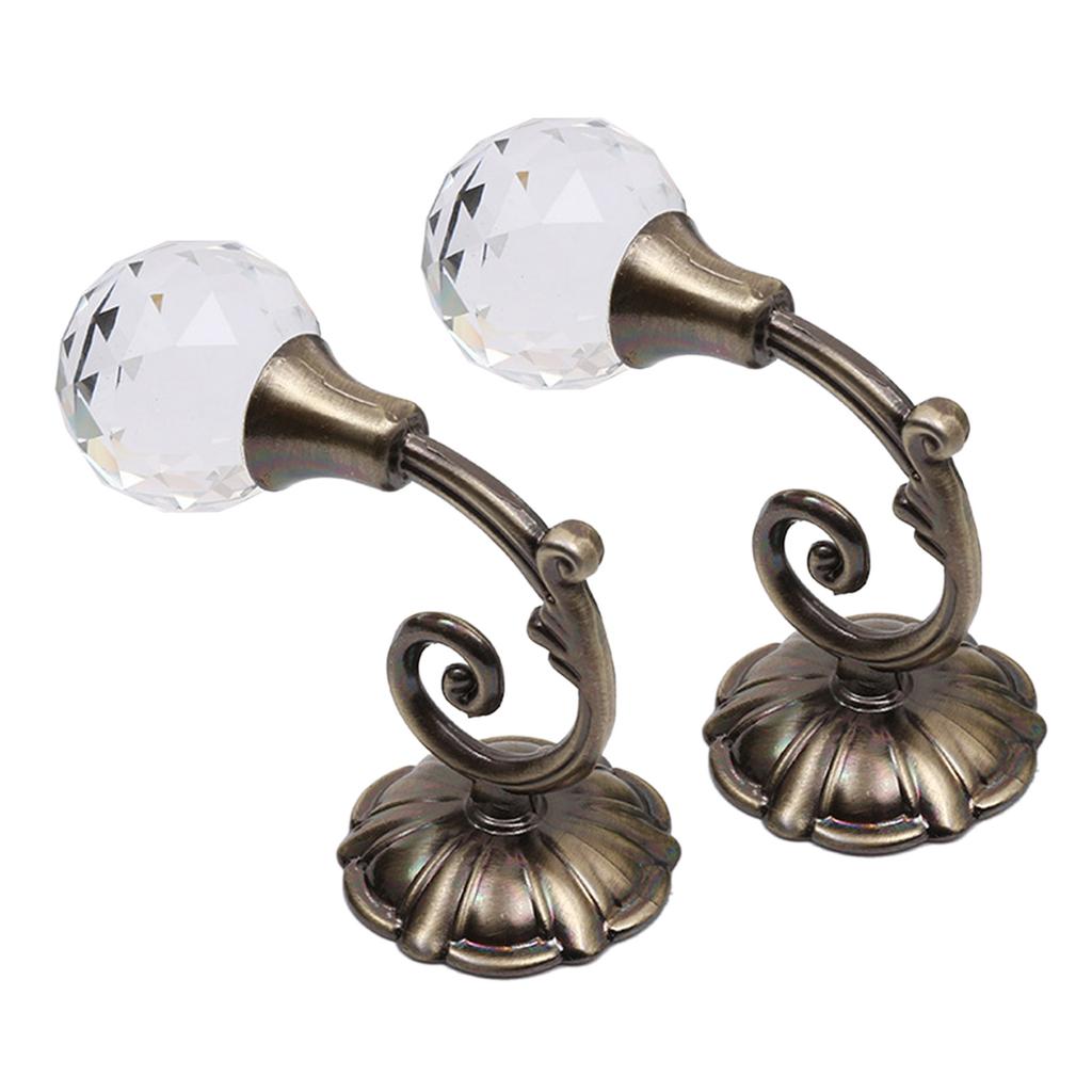 2 шт. Металлический хрустальный держатель для штор настенные подхваты крючки пряжка ручка крючок держатель зажим для штор украшение для комнаты дома