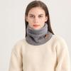 Yousheng Women Men Winter Neck Gaiter Solid Color Circle Loop Scarf Solid Color Thick Fleece Lining Knitting Scarf